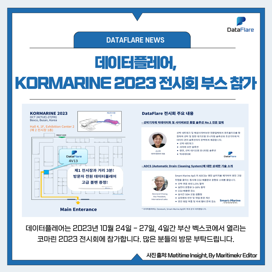 Kormarine 2023 전시회 부스 참가
